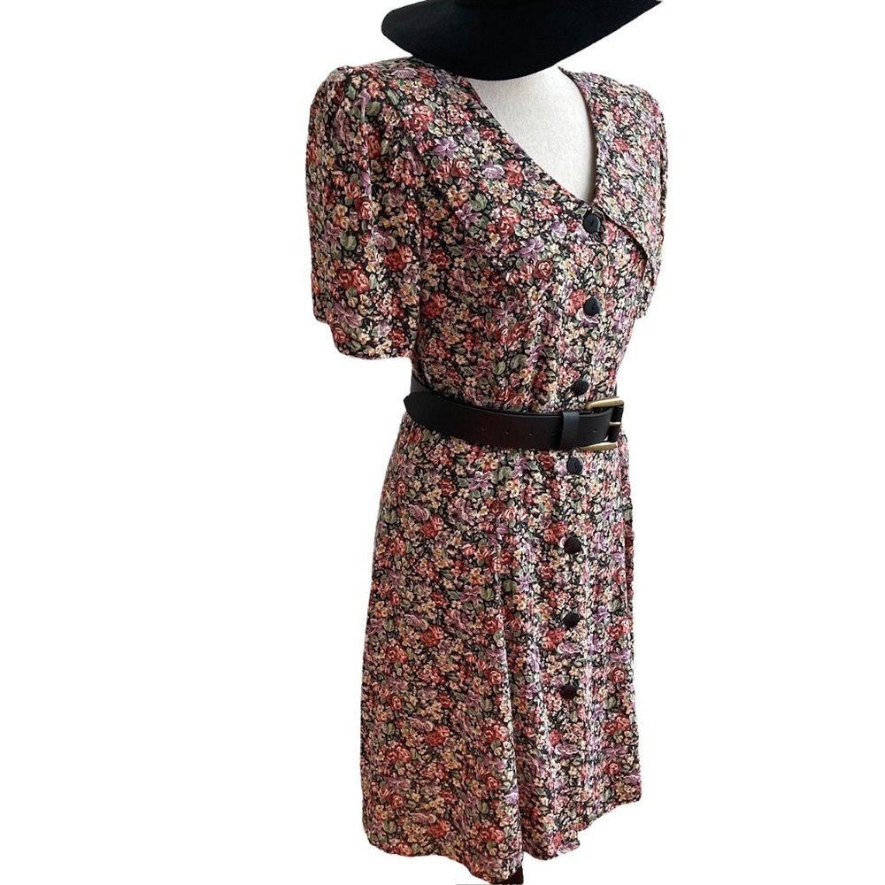 Vintage 90's Byer Too Floral DRESS SIZE 11 Juniors Y2K